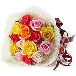 Dazzling Bouquet of 12 Mixed Roses Dazzling Bouquet of 12 Mixed Roses