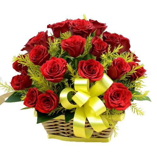 Impressive Basket of Red Roses Impressive Basket of Red Roses