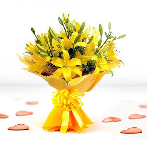 Fresh Bouquet of Yellow Lilies Fresh Bouquet of Yellow Lilies