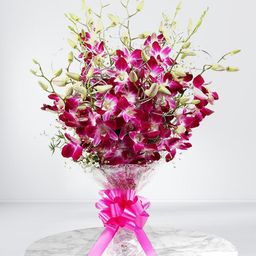 Blushing Bouquet of Purple Orchids Blushing Bouquet of Purple Orchids