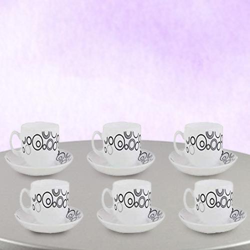 Striking LaOpala Opalware Misty Drop Cup n Saucer Set Striking LaOpala Opalware Misty Drop Cup n Saucer Set
