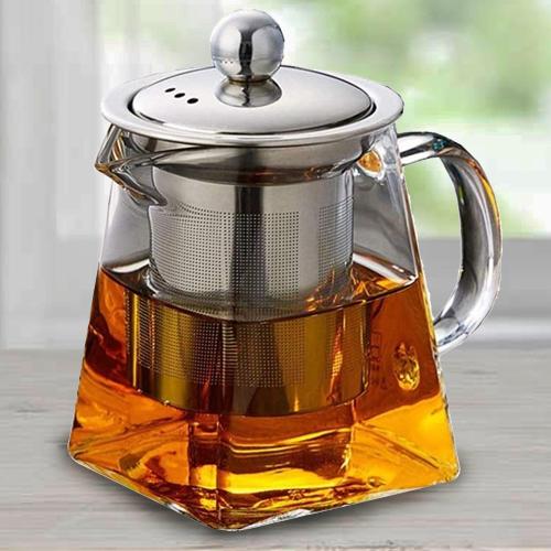 Exclusive Octavius Pyramid Shape Borosilicate Glass Teapot Exclusive Octavius Pyramid Shape Borosilicate Glass Teapot