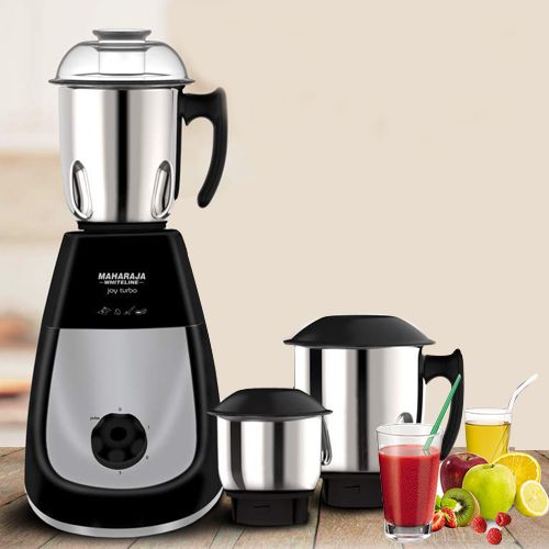 Trendy Maharaja Whiteline 3 Jars Black n Silver Mixer Grinder Trendy Maharaja Whiteline 3 Jars Black n Silver Mixer Grinder