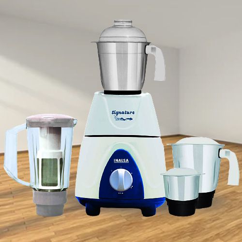 Classy Inalsa White n Blue Mixer Grinder with Break Resistant Jars Classy Inalsa White n Blue Mixer Grinder with Break Resistant Jars