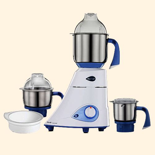 Enticing Preethi 3 Jars N Flexi Lid Mixer Grinder in Blue n White Enticing Preethi 3 Jars N Flexi Lid Mixer Grinder in Blue n White