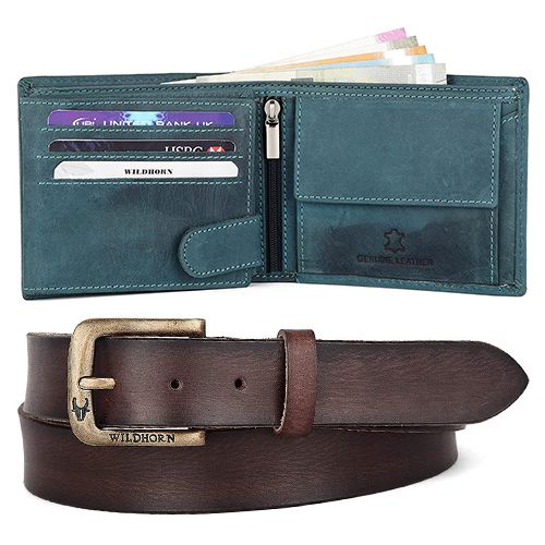 Admirable Combo of WildHorn Leather Wallet with Belt for Men