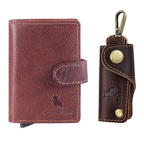 Fabulous Pair of Hide N Skin Leather Card Holder and Key Chain Fabulous Pair of Hide N Skin Leather Card Holder and Key Chain