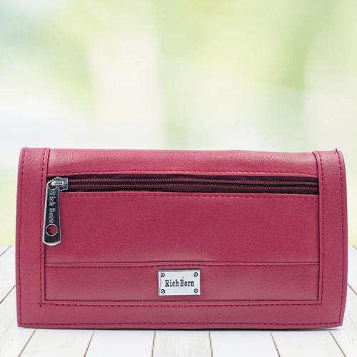 Amusing Womens Red Color Leather Vanity Bag Amusing Womens Red Color Leather Vanity Bag