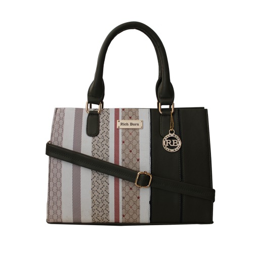 Multicolor Vanity Bag in Striped N Plain Combination