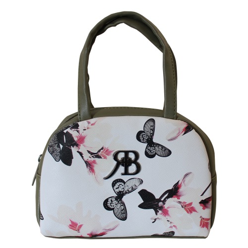 Girls White Handy Purse in Butterfly Print Girls White Handy Purse in Butterfly Print