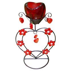 Exclusive Red Wrought Iron Candle Stand Gift