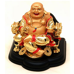 Exclusive Laughing Buddha Sitting on Dragon Chair Exclusive Laughing Buddha Sitting on Dragon Chair