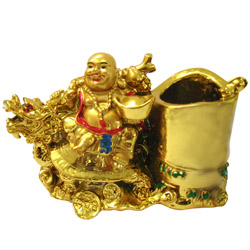 Feng Shui Laughing Buddha Pen Stand for Revenue and Prosperity Feng Shui Laughing Buddha Pen Stand for Revenue and Prosperity