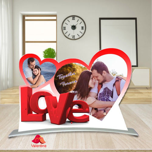 Best Twin Heart Shape Personalized Photo Frame with Love Message Best Twin Heart Shape Personalized Photo Frame with Love Message