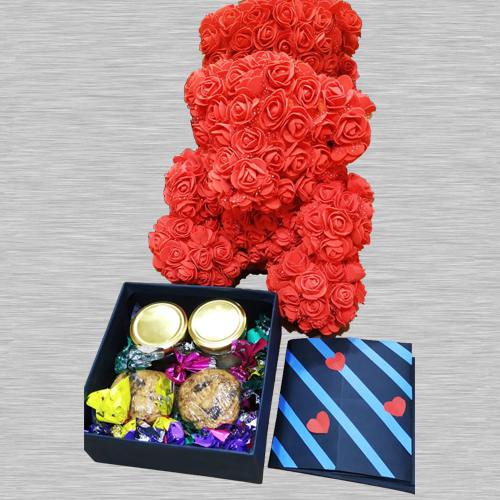 Combo of Teddy with Chocos, Cookies, N Card Combo of Teddy with Chocos, Cookies, N Card