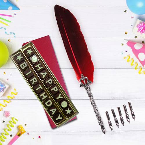 Marvelous Calligraphy Quill Set with Handmade Chocolates Marvelous Calligraphy Quill Set with Handmade Chocolates