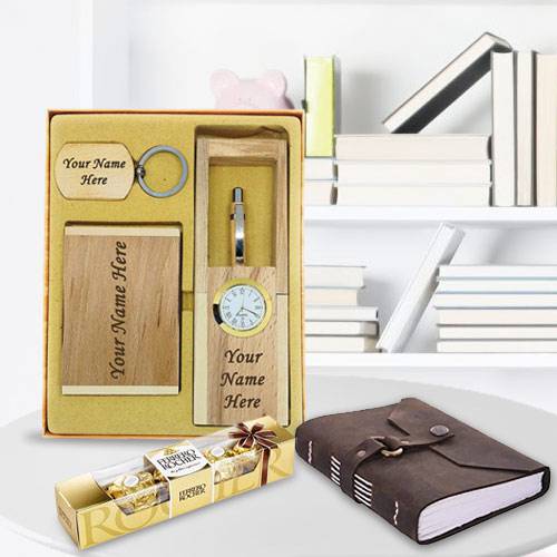 Wonderful Personalized Wooden Office Stationery Set Wonderful Personalized Wooden Office Stationery Set