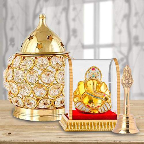 Exclusive Akhand Diya with Ganesh Idol N Ganti