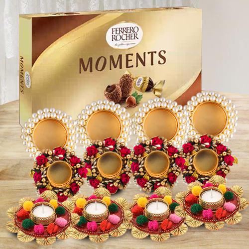 Marvelous Diya Set with Ferrero Rocher