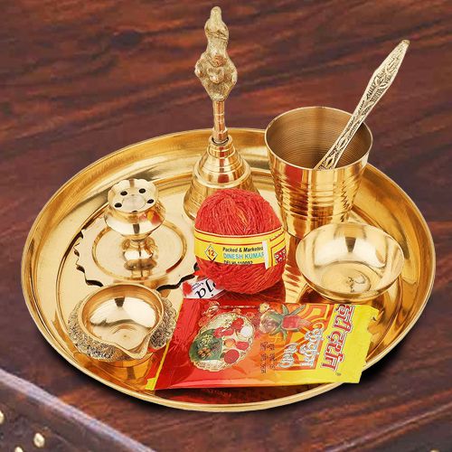 Exclusive Puja Samagri in a Thali