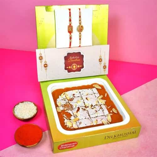 Twin Allure Mouthful Kundan Rakhi