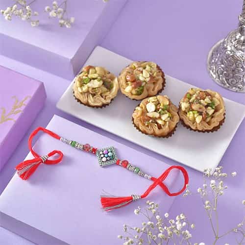 Arresting Good luck Rakhi N Baklawa Combo Arresting Good luck Rakhi N Baklawa Combo