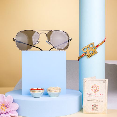 Fancy Bhai Rakhi N Aviator Sunglass Set Fancy Bhai Rakhi N Aviator Sunglass Set
