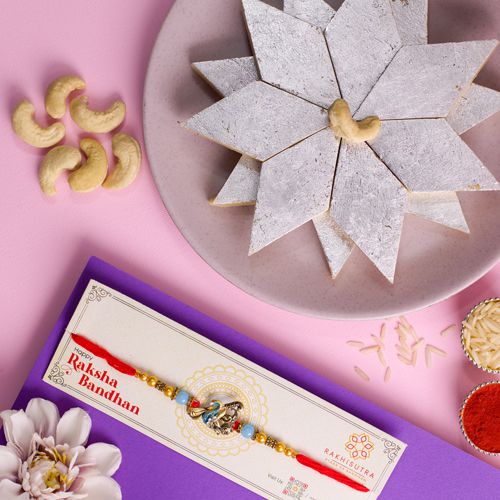 Exclusive Kundan Rakhi N Kaju Katli Combo Exclusive Kundan Rakhi N Kaju Katli Combo