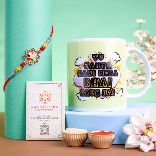 Bro Bond Kundan Rakhi with Mug Combo Bro Bond Kundan Rakhi with Mug Combo