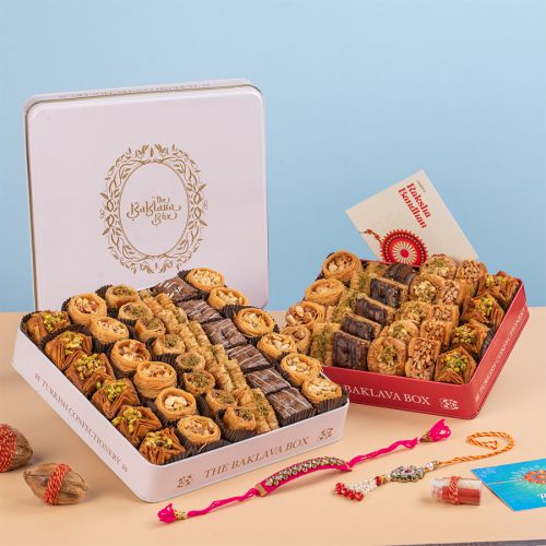 Designer Rakhi N Baklava Combo Designer Rakhi N Baklava Combo
