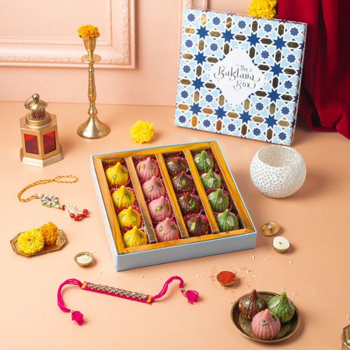 Assorted Modak N Rakhi Gift Set Assorted Modak N Rakhi Gift Set
