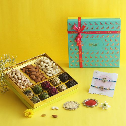 Delightful Rakhi N Assorted Laddoos Treat Delightful Rakhi N Assorted Laddoos Treat