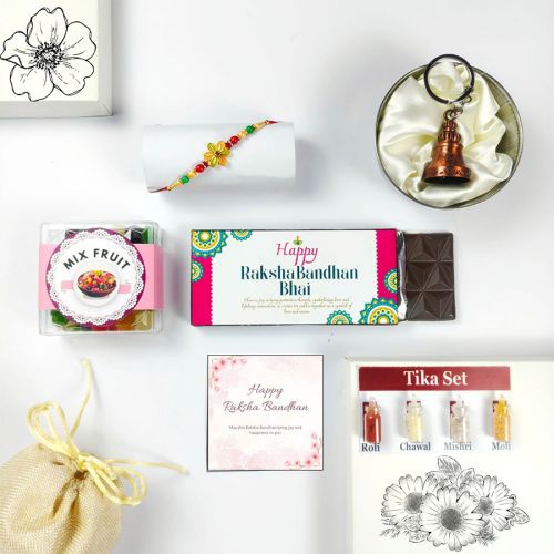 Rakhi Treats and Blessings Combo Rakhi Treats and Blessings Combo