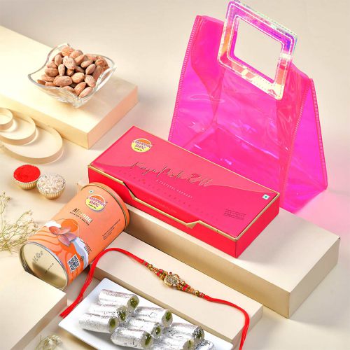 Sparkling Rakhi with Nutty Goodies Sparkling Rakhi with Nutty Goodies