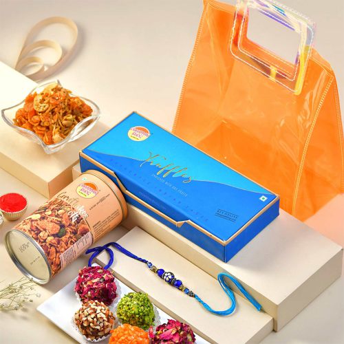 Festive Rakhi with Crunchy Goodies Festive Rakhi with Crunchy Goodies