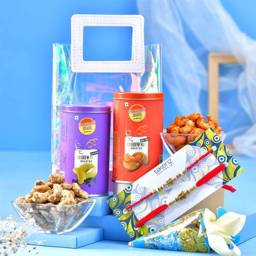 Elegant Rakhi N Gourmet Treats Duo Elegant Rakhi N Gourmet Treats Duo