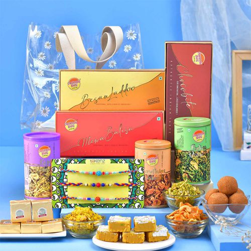 Stunning Pearl Rakhi N Gourmet Treats Delight Stunning Pearl Rakhi N Gourmet Treats Delight