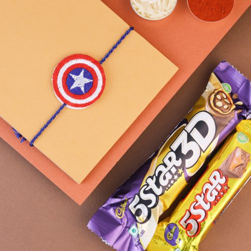Superhero Spirit Rakhi & Chocolate Gift Superhero Spirit Rakhi & Chocolate Gift