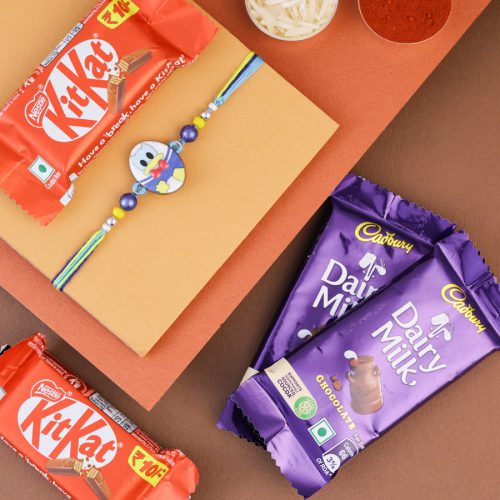 Delightful Donald Duck Rakhi & Chocolate Gift Delightful Donald Duck Rakhi & Chocolate Gift