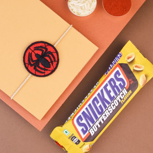 Superhero Rakhi with Snickers Superhero Rakhi with Snickers