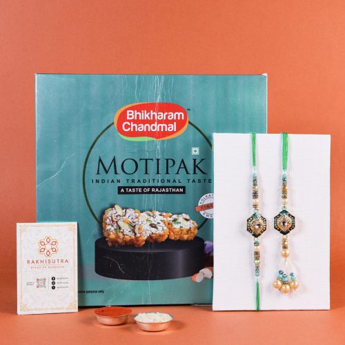 Rakhi & Moti Pak Gift Hamper Rakhi & Moti Pak Gift Hamper