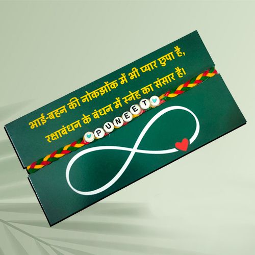 Stunning Personalized Dhaga Rakhi Gift Stunning Personalized Dhaga Rakhi Gift