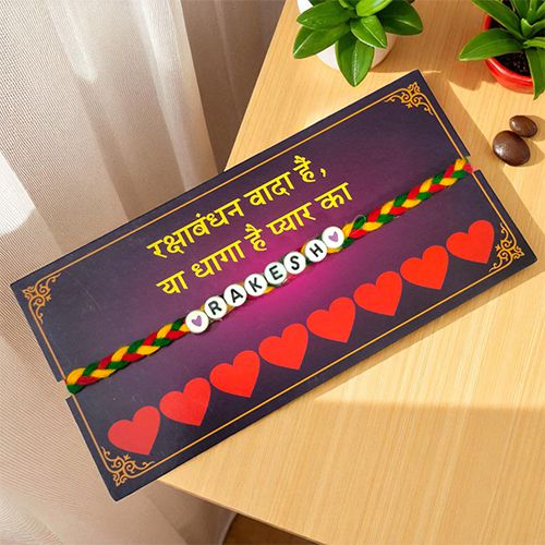 Cheerful Name Bracelet Rakhi Gift Cheerful Name Bracelet Rakhi Gift