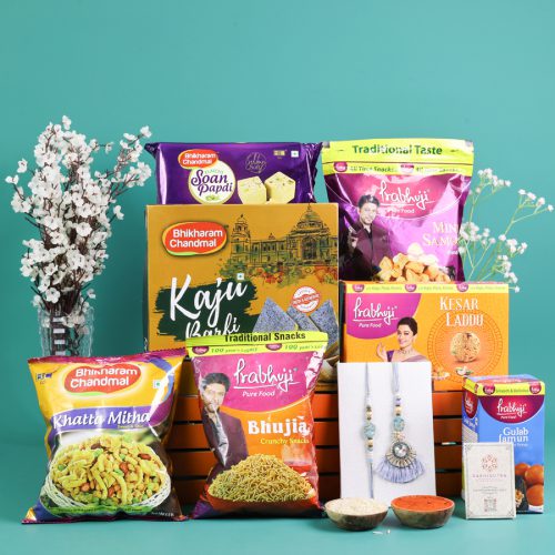 Festive Bhaiya Bhabhi Rakhi n Treats Hamper Festive Bhaiya Bhabhi Rakhi n Treats Hamper