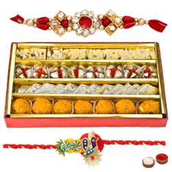 Refreshing Rakhi Selection Gift of Haldiram Assorted Sweets with Free Rakhi Roli Tilak and Chawal Refreshing Rakhi Selection Gift of Haldiram Assorted Sweets with Free Rakhi Roli Tilak and Chawal