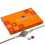 Wonderful Collection of Cadbury Celebration Chocolate Set and a Stylish Silver Plated Rakhi for your Precious Brother Wonderful Collection of Cadbury Celebration Chocolate Set and a Stylish Silver Plated Rakhi for your Precious Brother