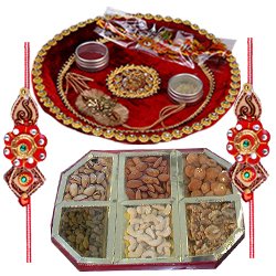 Amazing Rakhi Special Gift of Mixed Dry Fruits and Pooja Thali along with Rakhi for your Loving Brother Amazing Rakhi Special Gift of Mixed Dry Fruits and Pooja Thali along with Rakhi for your Loving Brother