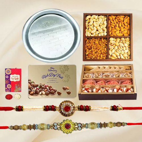 Cadbury Dry Fruit Box Add 1 Designer Rakhin Haldirams Assorted Sweets Assorted Dry Fruits Rakhi Thali Free Rakhi Roli & Tilak Cadbury Dry Fruit Box Add 1 Designer Rakhin Haldirams Assorted Sweets Assorted Dry Fruits Rakhi Thali Free Rakhi Roli & Tilak