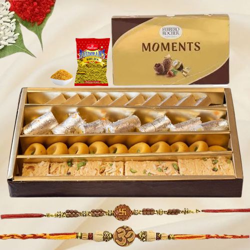 Holy Duo - Auspicious Rakhi n Sweets Holy Duo - Auspicious Rakhi n Sweets