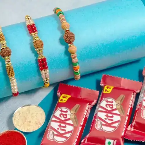 Rakhi Trio Pack with Chocolates Rakhi Trio Pack with Chocolates